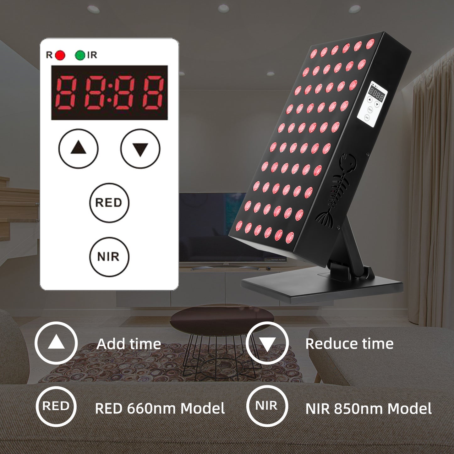 Red Light Therapy Panel 660nm Red & 850nm Infrared LED Device for Skin Anti-Aging and Muscle Recovery