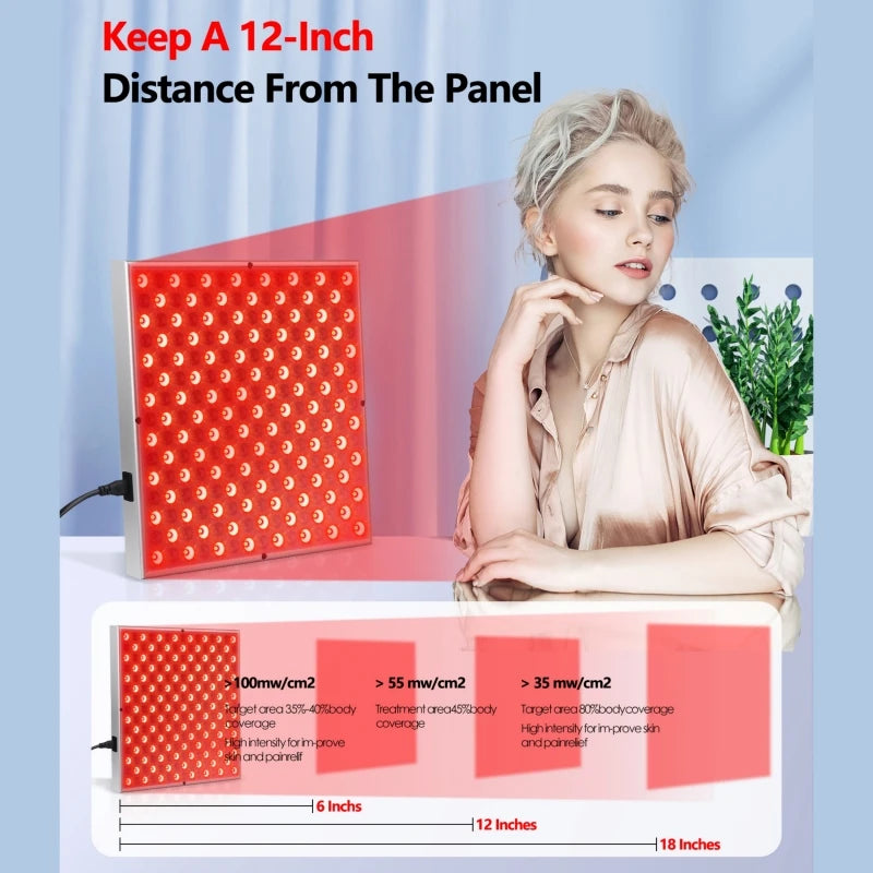 225 LED Red Light Therapy Panel Lamp for Facial Anti Aging Skin Care Beauty